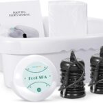 veicomtech Ionic Foot Bath Detox Machine, Ion Cleanse for Home Use, Salon, Beauty SPA Club (2 Arrays, 100 Liners) Green