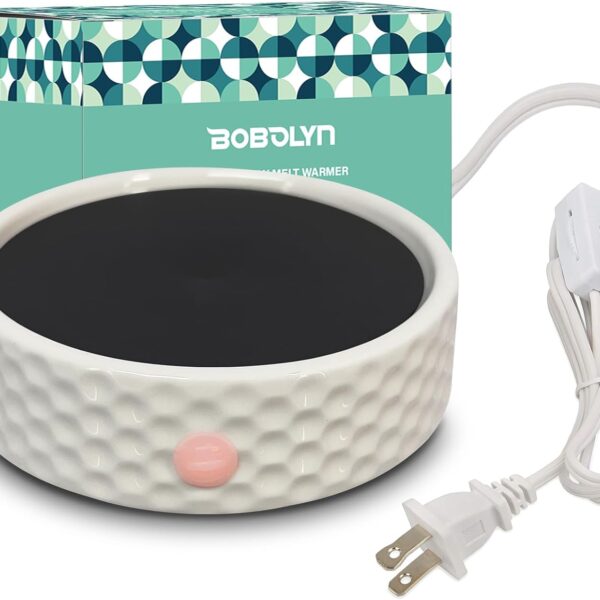 Electric Large Candle Warmer Plate - Ceramic Candle Wax Warmers for Jar Candles, Coffee Mug Warmer, Cup Warmers for Home Office, Aromatherapy Fragrance and Heating Beverage, Milk, Tea, Hot Chocolate