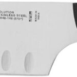 HENCKELS Solution Razor-Sharp Hollow Edge Santoku Knife 5.5 inch, German Engineered Informed by 100+ Years of Mastery, Black/Stainless Steel