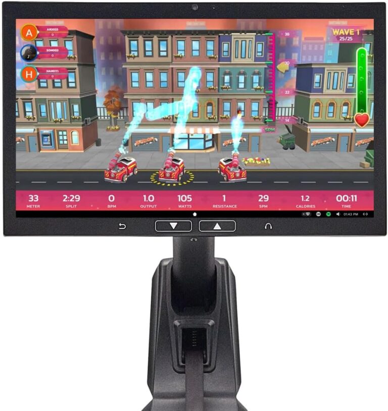 Aviron Strong Series Rower: 22" HD Touchscreen, Dual Air & Magnetic Resistance up to 100 lbs. Game-Based Workouts, Streaming, Compact Design, Black