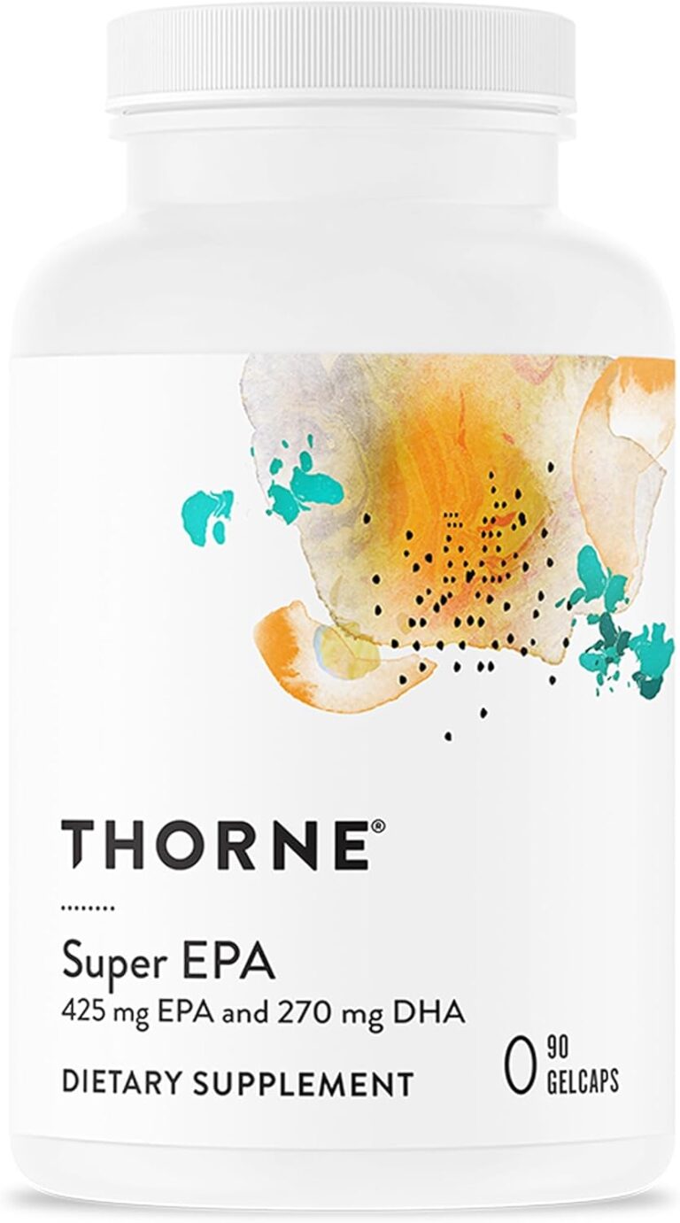 THORNE - Super EPA - Omega-3 Fish Oil Supplement with EPA & DHA from Sustainably Sourced Fish - Supports Brain, Skin, Joint & Heart Health* - Third-Party Certified - Gluten & Dairy-Free - 90 Softgels