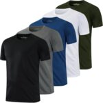 HovSiyla 1/5 Pack Running Shirts Men Sport Tops Dry Fit Gym Wicking Athletic T Shirts Breathable Cool Workout Shirts