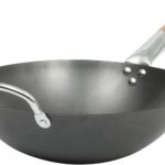 SUR LA TABLE Kitchen Essentials Quick Fire 13.5" Carbon Steel Flat Bottom Wok  Durable Nonstick Stir Fry Pan