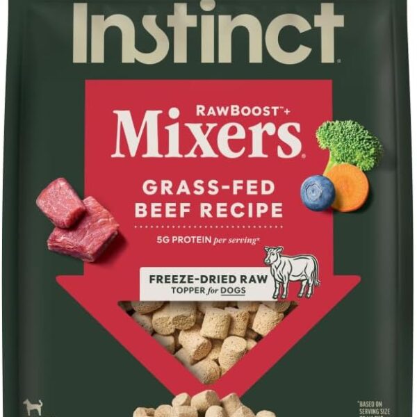Instinct RawBoost Mixers, Freeze Dried Dog Food Topper, Grain-Free Recipe - All Natural Beef, 14 oz. Bag