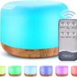 300ML Essential Oil Diffuser, Remote Control Ultrasonic Aromatherapy Oil Diffusers Cool Mist Humidifier, Waterless Auto-Off and 7 LED Light Colors for Bedroom, Yoga, SPA, Baby