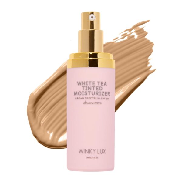 Winky Lux White Tea Tinted Moisturizer SPF 30 - Buildable Coverage with Facial SPF, Lightweight Sunscreen for Face, Naturally Radiant Finish, Long Lasting Coverage with Vitamin E, Medium