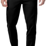 JMIERR Men's Chino Pants Casual Elastic Waist Tapered Golf Trousers