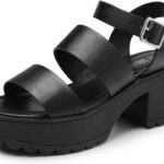 DREAM PAIRS Platform Heels for Women Lightweight Chunky Open Toe Stylish Comfortable Fisherman Sandals with Adjustable Ankle Strap