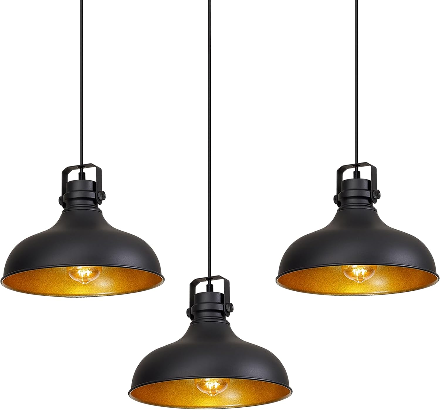 Black Farmhouse Pendant Lights Matte Pendant Lighting for Kitchen Island Industrial Adjustable Height Vintage Dome Hanging Light Fixtures for Barn, Dining Room 3 Packs Black Farmhouse Pendant Lights Matte Pendant Lighting for Kitchen Island Industrial Adjustable Height Vintage Dome Hanging Light Fixtures for Barn, Dining Room 3 Packs