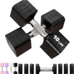 20LB 40LB 50LB Adjustable Dumbbell Set Free Weights Dumbbells Set for Women Men Hand Weights Sets Adjust Dumbbell Weight Sets for Home Gym Exercise Workout Strength Training Equipments
