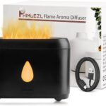 Flame Diffuser for Essential Oils, 200ml Ultrasonic Aroma Diffusers with Cool Mist, Aromatherapy Diffuser with Auto-Off Protection, Small Humidifier for Home,Office,Bedroom,Gift (Black)