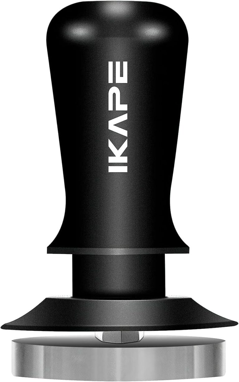 IKAPE 53.3mm Espresso Tamper, Premium Barista Coffee Tamper with Calibrated Spring Loaded, Threaded Stainless Steel Base Tamper Fits for Breville Series 54mm Portafilter Basket