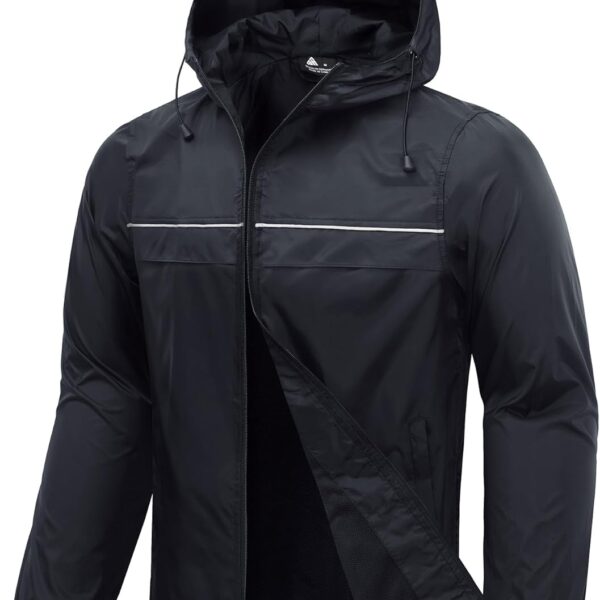 SWISSWELL Mens Rain Jacket & Coats Packable Lightweight Waterproof Windbreaker Hooded for Golf Cycling Hiking