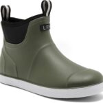 Mens Deck Boots, Saltwater Fishing Booties Rubber Waterproof Ankle Rain Boots, High-performance Footwear Chelsea Boots for Gardening Fishing Boating Camping Sailing