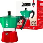 Bialetti - Moka Express Italia Collection: Iconic Stovetop Espresso Maker, Makes Real Italian Coffee, Moka Pot 3 Cups (4.3 Oz - 130 Ml), Aluminium, Colored in Red Green Silver