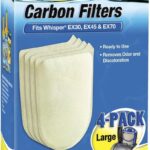Tetra Whisper EX Carbon Large Round Filter Cartridges, 4 Count, Fits Tetra Whisper EX 30, 45, 70 Fish Tank Filters