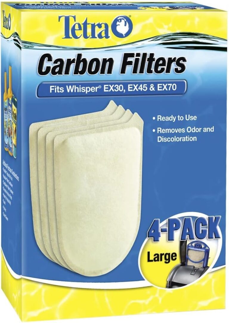 Tetra Whisper EX Carbon Large Round Filter Cartridges, 4 Count, Fits Tetra Whisper EX 30, 45, 70 Fish Tank Filters