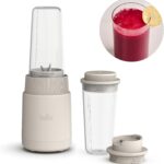 bella 6 Pcs Portable Rocket Blender, Juicer & Smoothie Maker, Press & Twist Design, EverGood & BPA Free Dishwasher Safe Parts, 4 Tip Stainless Steel Blade, Cord Wrap, 240 Watt Motor, Oatmilk