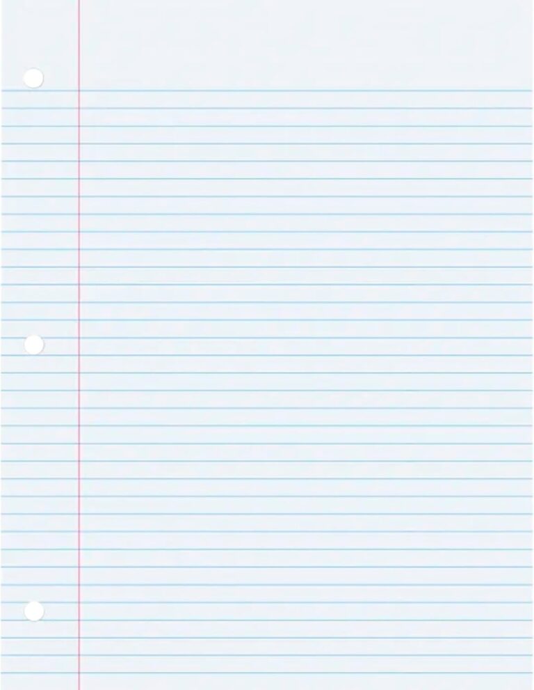 School Smart 3-Hole Punched Filler Paper w/Red Margin, 8-1/2 x 11 Inches, College Ruled, 200 Sheets, White