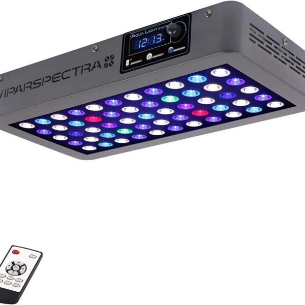 VIPARSPECTRA 165W LED Aquarium Light Dimmable Full Spectrum LED Reef Lights for Coral Saltwater Fish Tank, Remote/Timer Control, Programmable Auto On/Off, Blue/White Dual Channel Brightness 0-100%