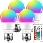 Color Changing Light Bulb, RGB LED Light Bulbs with Remote Control, Dimmable 5W, 500LM, E26 Screw Base Bulbs, Decorative Flood Lights, Mood Light -Timing,12 Color Choices, Great for Home, Stage, Party