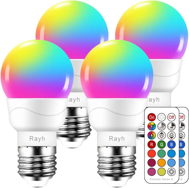 Color Changing Light Bulb, RGB LED Light Bulbs with Remote Control, Dimmable 5W, 500LM, E26 Screw Base Bulbs, Decorative Flood Lights, Mood Light -Timing,12 Color Choices, Great for Home, Stage, Party