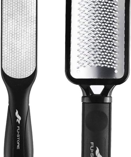 Fu Store 2 Pack Foot Files Callus Remover Stainless Steel Foot Rasp and Dual Sided Feet File Professional Scrubber Pedicure Tools Premium for Feet Care Remove Hard Skin