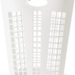 Gracious Living Laundry Basket, Easy Carry Flex Collapsible Hamper, 87.5 Liters, White - Large Plastic Clothes Storage Organizer for Home, Bathroom, and Bedroom