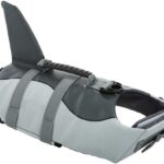 Queenmore Dog Life Jacket Ripstop Dog Safety Vest Adjustable Preserver with High Buoyancy and Durable Rescue Handle for Small,Medium,Large Dogs, Grey Shark X-Large