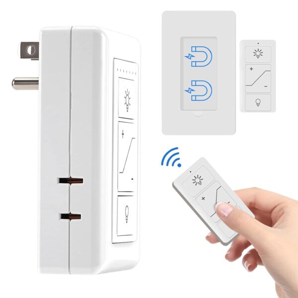 Plug-in Lamp Dimmer, Wireless Remote Control, Compatible with Alexa Voice Control Smart Switch Lighting Dimmer for Dimmable LED CFL Incandescent Halogen Bulbs, Dual-Plug 2-Prong, Support 2.5G&5G WiFi