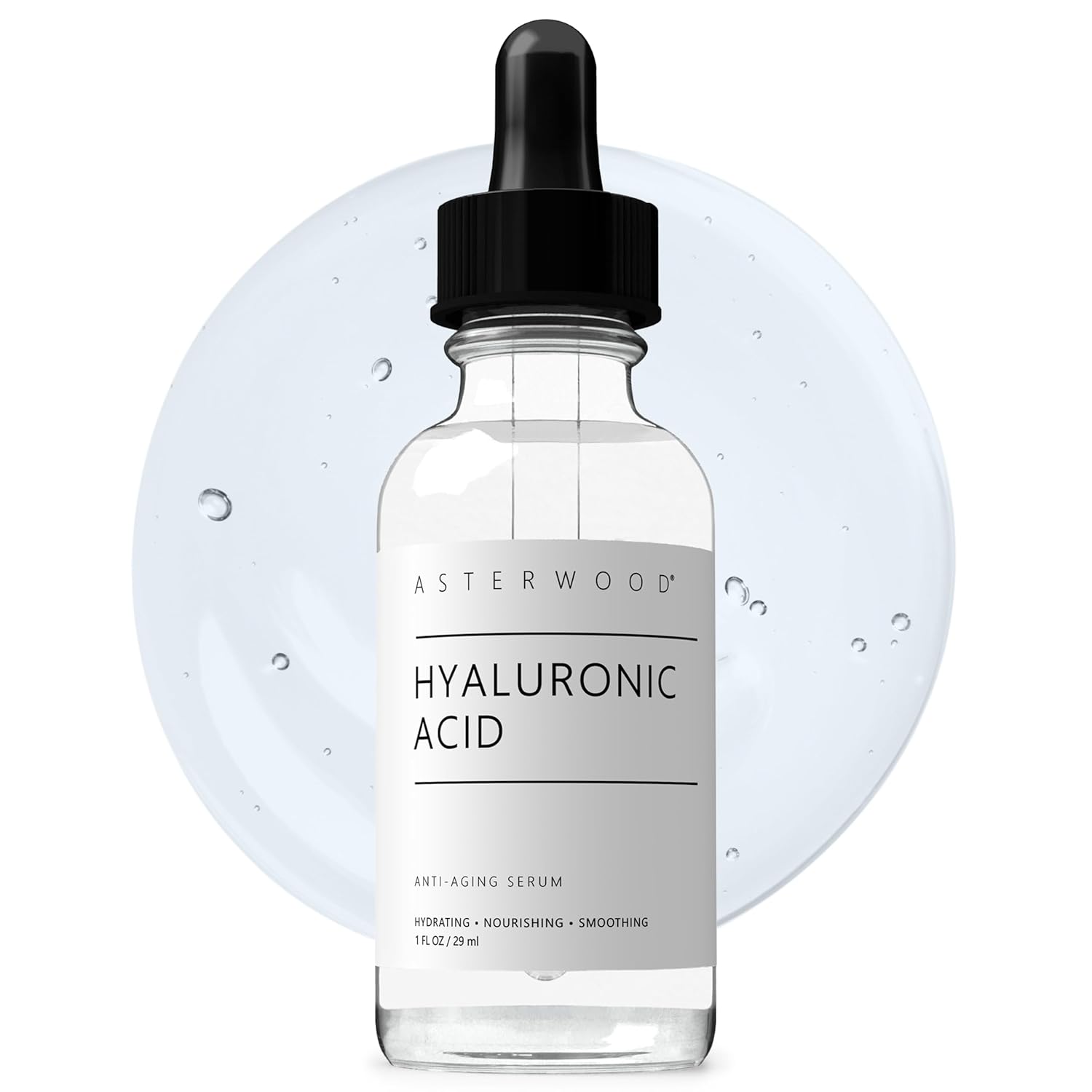 Asterwood Hyaluronic Acid Serum for Face - Plumping, Anti-Aging, Hydrating - Fragrance-Free - 1 Fl Oz Asterwood Hyaluronic Acid Serum for Face - Plumping, Anti-Aging, Hydrating - Fragrance-Free - 1 Fl Oz