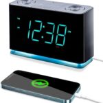 Emerson Smartset Alarm Clock Radio with Bluetooth Speaker with USB Port for iPhone/iPad/iPod/Android and Tablets, 1.4" Cyan LED Display and Night Light, ER100301