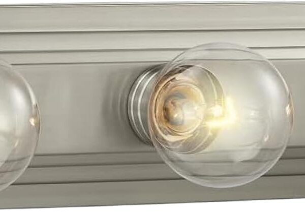 Designers Fountain 3-Lights Melrose Vanity Light Fixture, 18 Inch Wall Mount Sconce for Bathroom, Bedroom or Mirror, Brushed Nickel, 6613-BN