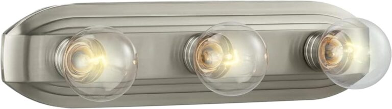 Designers Fountain 3-Lights Melrose Vanity Light Fixture, 18 Inch Wall Mount Sconce for Bathroom, Bedroom or Mirror, Brushed Nickel, 6613-BN