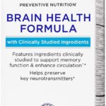 GNC Preventive Nutrition Brain Health Formula, 60 Caplets, Supports Memory Function and Enhances Circulation