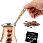 Hakan Turkish Coffee Pot | Stove Top Water Boiler, Coffee Maker, Butter, Chocolate & Milk Warmer | Even and Quick Heat with Handcrafted Copper Material | Coffee Gifts Idea, 5 Oz (150 cc)