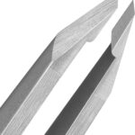 Tweezers for Women Facial Hair, Precision Slant Eyebrow Tweezers, Sharp Plucker for Remove Hair and Blackhead, With Travel Case (Silver)