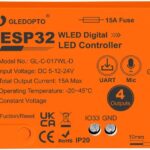 ESP32 WLED LED Strip Light Controller 4 Channel Output 15A Fuse Link Level Shifter UART Download DIY Dynamic Lighting Mode APP Voice Control for Digital WS2811 WS2812 WS2815 SK6812 RGB IC String