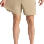 birddogs Mens Khaki Shorts  Casual, Slim Fit, Stretch Shorts with Built-in Liner for Comfort  Regular Length, 7 Inseam