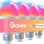 Govee LED Smart Light Bulbs, 1000LM Color Changing Light Bulb, Wi-Fi & Bluetooth Light Bulbs, Work with Alexa and Google Assistant, Dimmable RGBWW A19 75W Equivalent Smart Bulbs, 4 Pack
