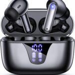 ZIUTY Wireless Earbuds, 2025 Bluetooth Headphones, 50hrs Stereo Deep Bass Ear Buds with Power Display Charging Case, buit in Mic, IPX5 Waterproof Headset for for iPhone Andriod Phones - Space Grey