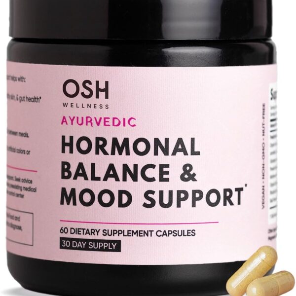 Ayurvedic Hormone Balance for Women | Cortisol Reducer | Mood, Energy, & Sleep Support | Regulates Estrogen | Stress Relief | Ashwagandha, Rhodiola, & Shatavari | Made in USA | 60 Ct. - OSH Wellness