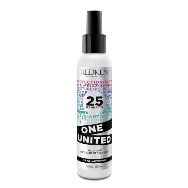 Redken One United All-In-One Leave In Conditioner - Multi-Benefit Leave In Treatment For All Hair Types, Heat Protectant and Detangler Spray, Paraben-Free
