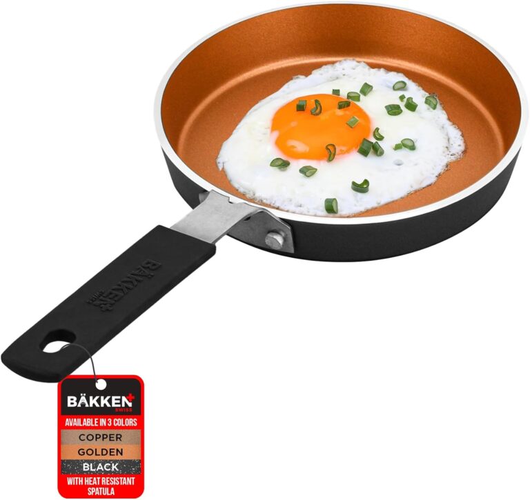 Bakken-Swiss 2-Piece Mini Nonstick Egg Pan & Omelet Pan  Egg Pan [5.5''] with Copper Non-Stick, Skillet  Eco-Friendly for Eggs Pancakes, for All Stoves - Non Toxic, Dishwasher Safe