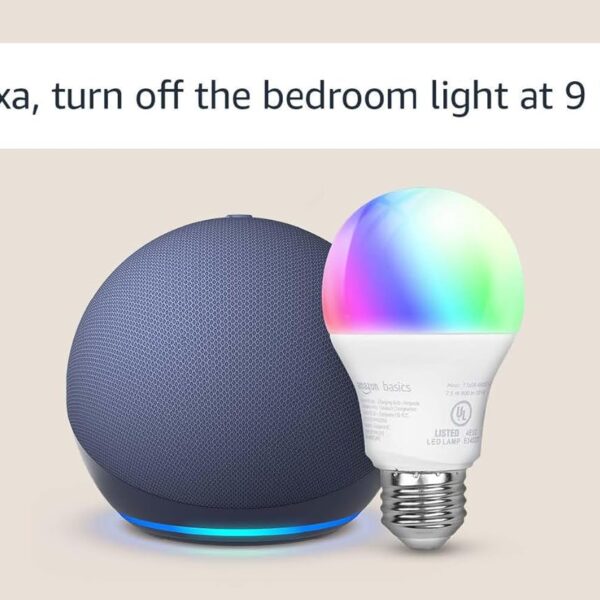 Echo Dot with Amazon Basics Smart Color Bulb