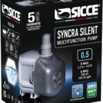 SICCE Syncra Silent 0.5 Multifunction 185 GPH Submersible Water Pump | Italian Made 8W Ultra Quiet Durable for Aquarium Fish Tank, Fountain, Pond, Hydroponics, Terrarium Black | Freshwater & Saltwater