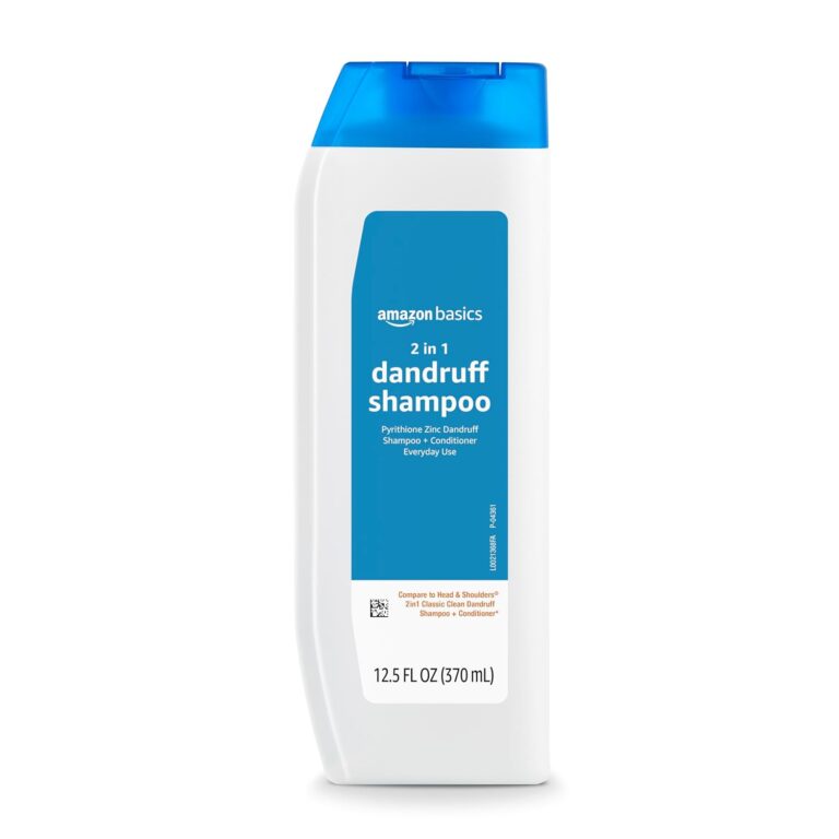 Amazon Basics 2-in-1 Anti-Dandruff Shampoo & Conditioner, Itch Relief, Safe for All Hair Types, Paraben-Free, Gentle and pH Balanced, 12.5 Fluid Ounces, 1-Pack (Previously Solimo)