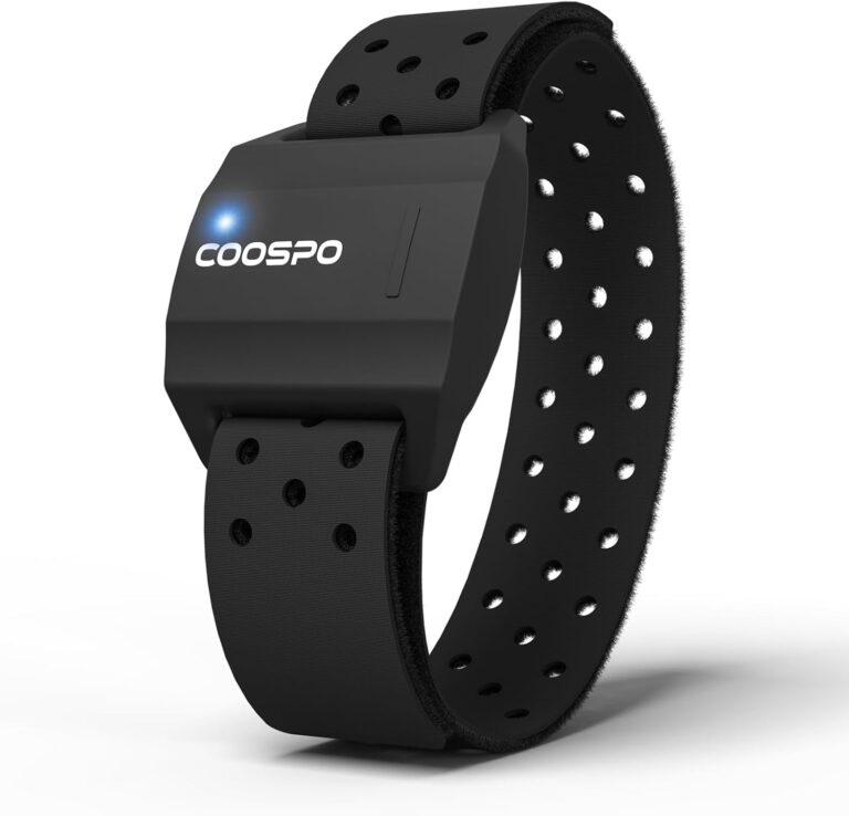 COOSPO Armband Heart Rate Monitor, Bluetooth ANT+ HR Optical Sensor for Sport, Rechargeable Dual Band IP67 HRM, Compatible with Peloton,Wahoo,Polar Beat,Strava,DDP Yoga
