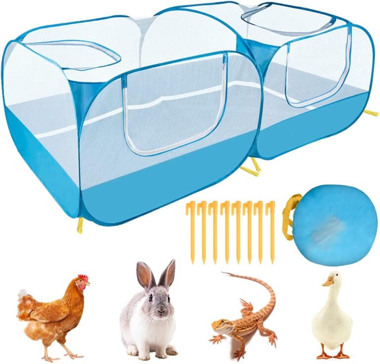 SlowTon Small Animals Playpen - Portable Chicken Coop Run Large Chick Brooder 73"x36"x25" with Detachable Bottom, Pop Up Pet Enclosure Cat Tent for Guinea Pig Bunny Puppy Indoor Outdoor (Flat Top)