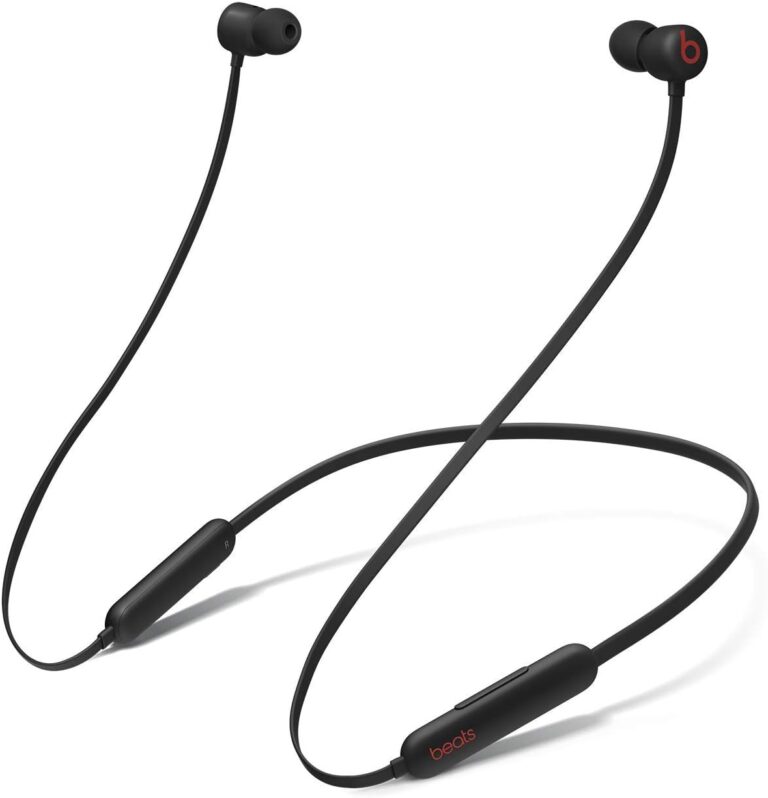Beats Flex Wireless Earphones  Apple W1 Headphone Chip, Magnetic Earbuds, Class 1 Bluetooth, 12 Hours of Listening Time, Built-in Microphone - Black (Latest Model) (Renewed Premium)